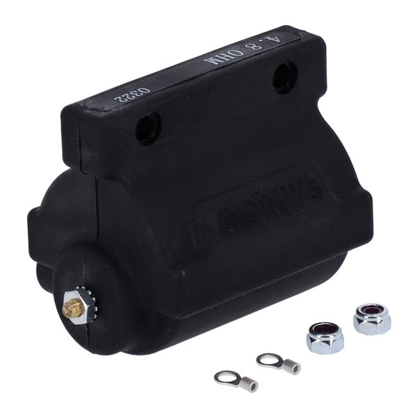 Andrews, high performance coil black, 12V / 4.8 Ohm. HD med stiftetenning.
