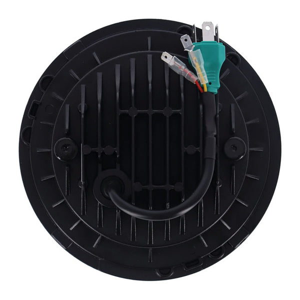 BRIGHT, 7 INCH LED HEADLAMP UNIT. BLACK. HALO RING