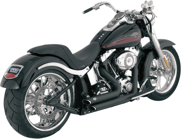 V&H Short shots. HD Softail 87-11. Svart.