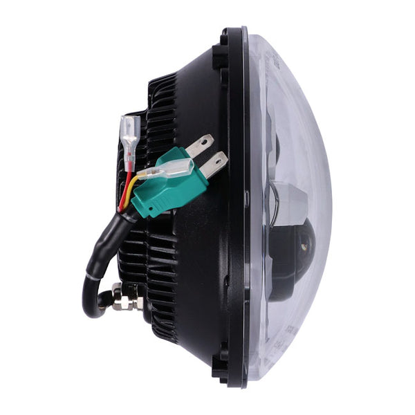 BRIGHT, 7 INCH LED HEADLAMP UNIT. BLACK.