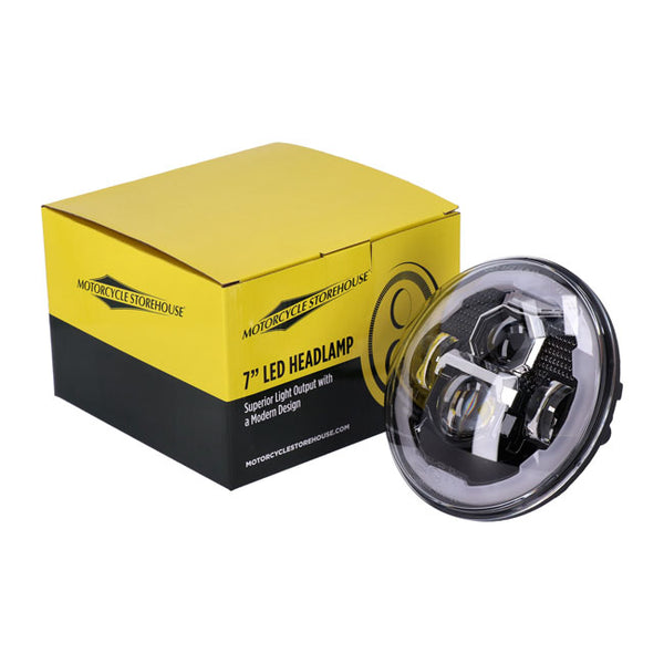 BRIGHT, 7 INCH LED HEADLAMP UNIT. BLACK.