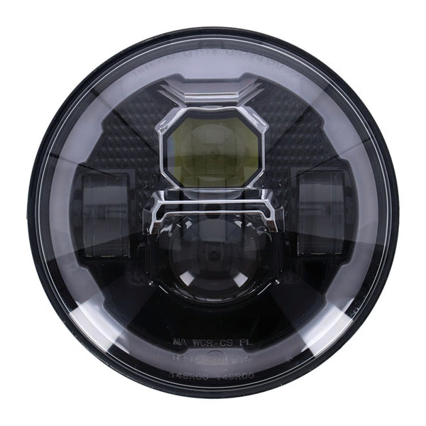 BRIGHT, 7 INCH LED HEADLAMP UNIT. BLACK.