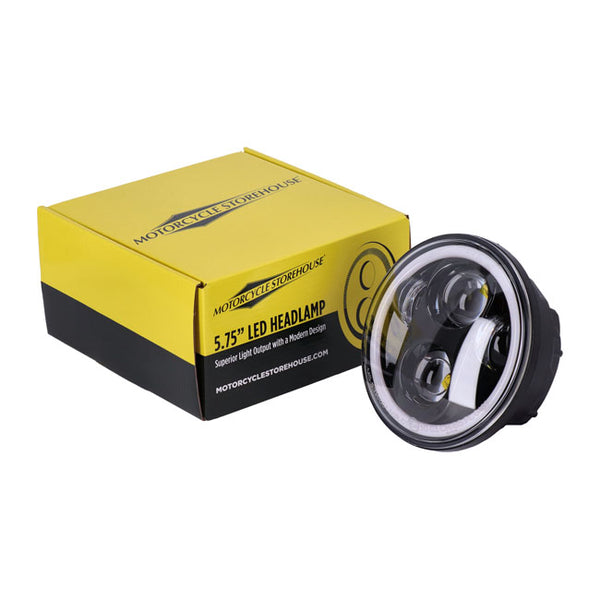 BRIGHT, 5.75 INCH LED HEADLAMP UNIT. BLACK. HALO RING