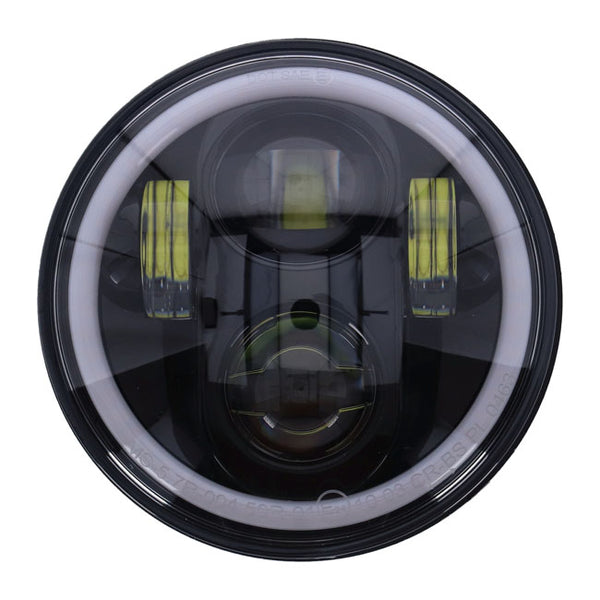 BRIGHT, 5.75 INCH LED HEADLAMP UNIT. BLACK. HALO RING