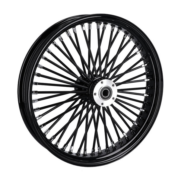 MCS RADIAL 48 FAT SPOKE FRONT WHEEL 3.50 X 21. Svart/Krom - Krom - Svart.