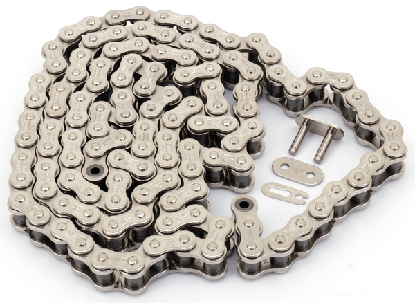 TSUBAKI MOTORCYCLE CHAIN. Delta 530 Series Self-Lubricating Nickel Plated chain.