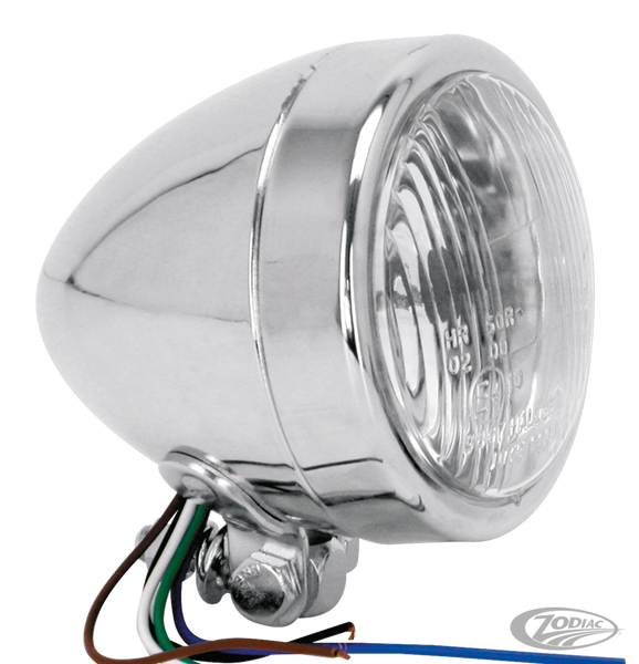 "4" BOTTOM MOUNT HEADLIGHT. CHROME.