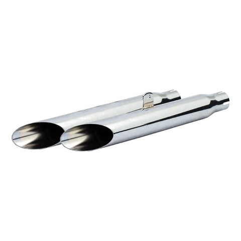 SLASH CUT SLIP-ON MUFFLER SET 18-1/2" LONG CHROME. HD XL 80-03.
