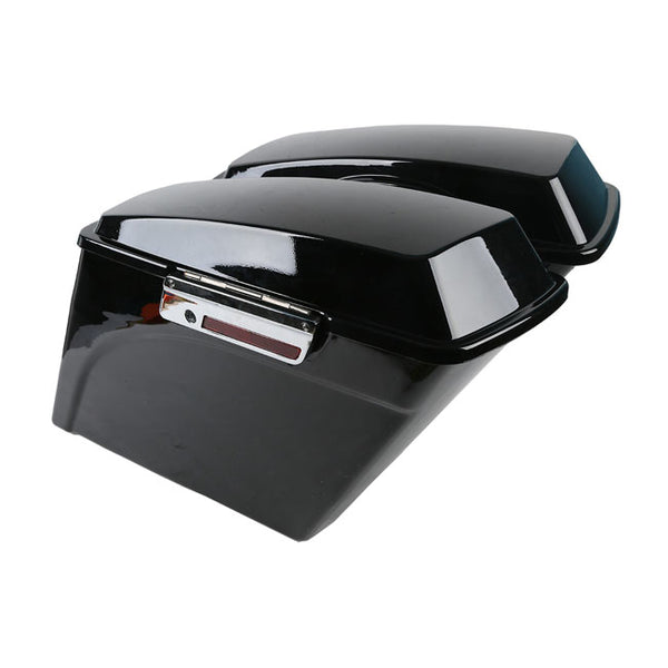 5" DOWN EXTENDED SADDLEBAG SET. BLACK. HD touring. 94-13.