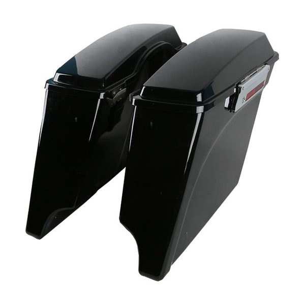 5" DOWN EXTENDED SADDLEBAG SET. BLACK. HD touring. 94-13.