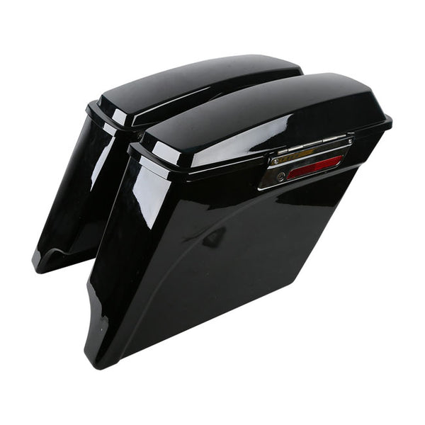 5" DOWN EXTENDED SADDLEBAG SET. BLACK. HD touring. 94-13.