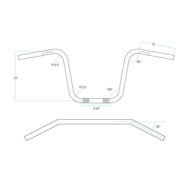 Biltwell Apes styre. 82-21 H-D mech. or e-throttle (excl. 88-11 Springers) with 1" I.D. risers