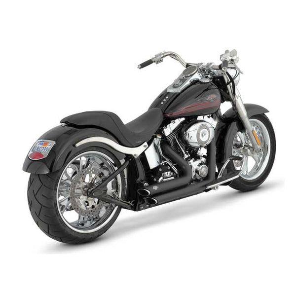 V&H Short shots. HD Softail 87-11. Svart.