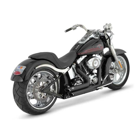 V&H Short shots. HD Softail 87-11. Svart.
