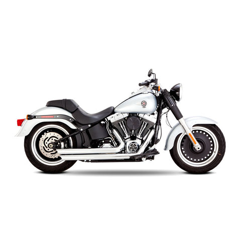 V&H, 2-1/2" BIGSHOTS STAGGERED PCX EXHAUST. CHROME. HD Softail 86-17.