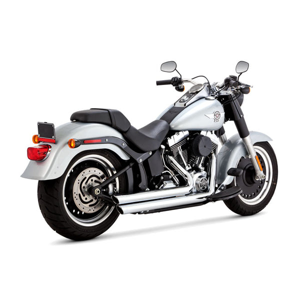 V&H, 2-1/2" BIGSHOTS STAGGERED PCX EXHAUST. CHROME. HD Softail 86-17.