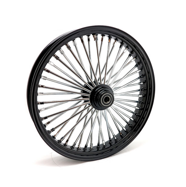 MCS RADIAL 48 FAT SPOKE FRONT WHEEL 3.50 X 21. Svart/Krom - Krom - Svart.
