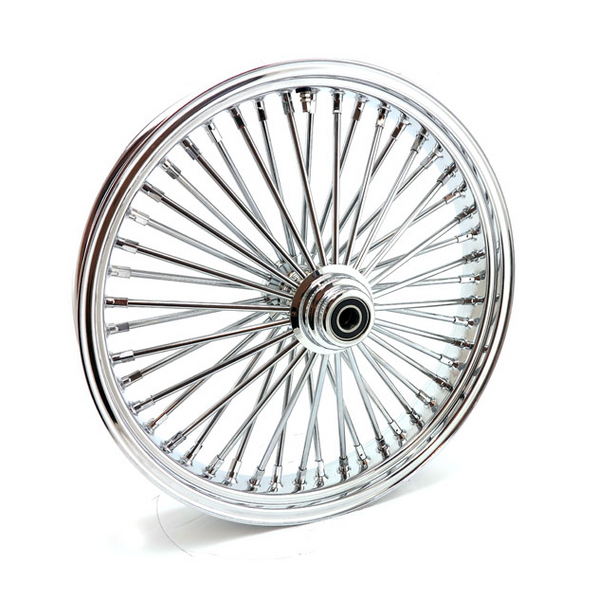 MCS RADIAL 48 FAT SPOKE FRONT WHEEL 3.50 X 21. Svart/Krom - Krom - Svart.