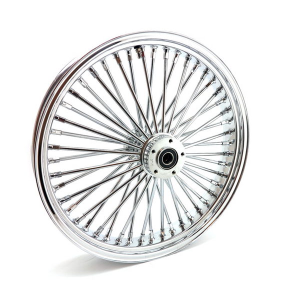 MCS RADIAL 48 FAT SPOKE FRONT WHEEL 3.50 X 21. Svart/Krom - Krom - Svart.