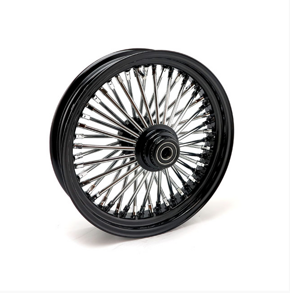 MCS RADIAL 48 FAT SPOKE FRONT WHEEL 3.50 X 16. Svart eller krom.