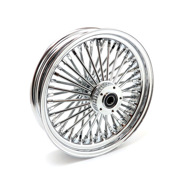 MCS RADIAL 48 FAT SPOKE REAR WHEEL 3.50 X 16. Svart/Krom - Krom - Svart