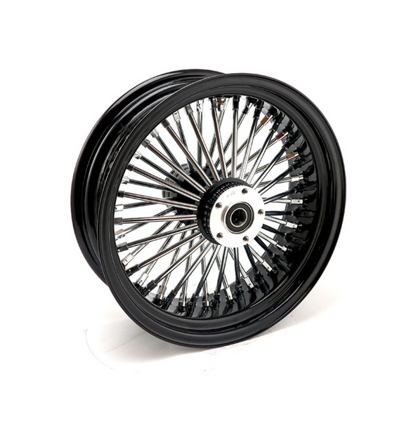 MCS RADIAL 48 FAT SPOKE REAR WHEEL 5.50 X 16. Svart eller krom.