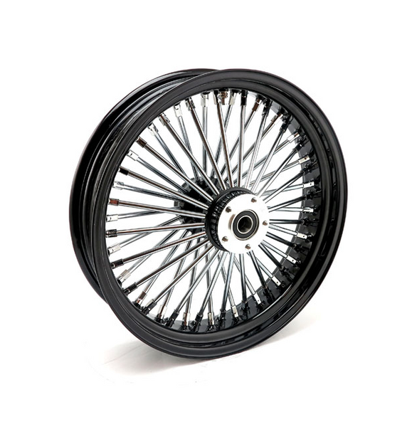 MCS RADIAL 48 FAT SPOKE REAR WHEEL 4.25 X 18. Svart eller krom.