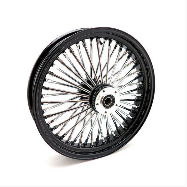 MCS RADIAL 48 FAT SPOKE FRONT WHEEL 3.50 X 18. Svart.