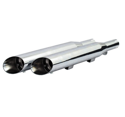SLASH CUT SLIP-ON MUFFLER SET 20" LONG CHROME. HD XL 04-13.