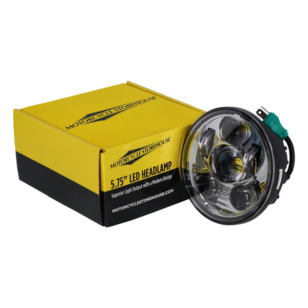Bright, 5-3/4" LED headlamp unit. Chrome.