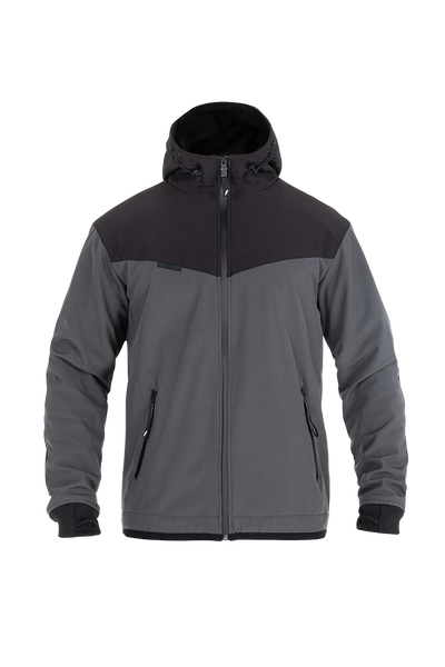 JOHN DOE HETTEJAKKE. XTM Hoodie V3 Softshell Rip Stop Grey/Black.