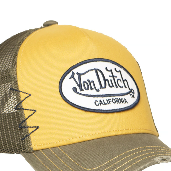 Von Dutch Trucker mesh cap khaki/yellow