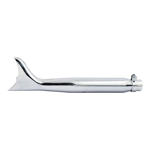 BATWING FISHTAIL UNIVERSAL MUFFLER  "22" LONG CHROME.