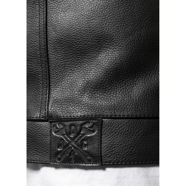 JOHN DOE MC OUTLAW LEATHER VEST BLACK
