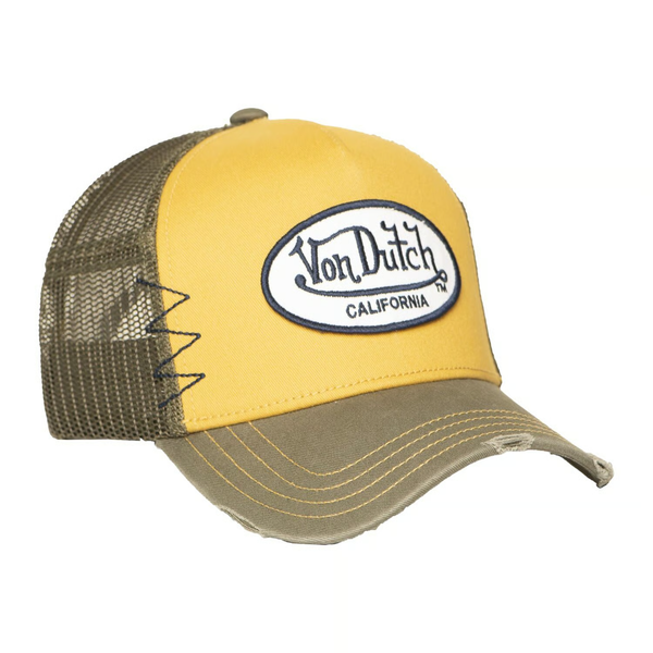 Von Dutch Trucker mesh cap khaki/yellow