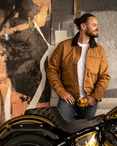 ROKKER CANVAS JACKET - TOBACCO BROWN