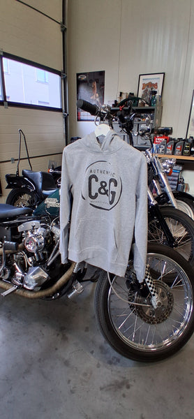 C&G Motorcycles. Hettegenser. Grå.