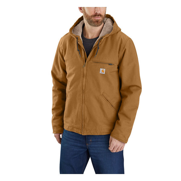 Carhartt Washed Duck Sherpa Lined Jacket Carhartt brown