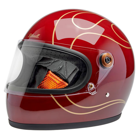 Biltwell Gringo S helmet Garnet Red Flames