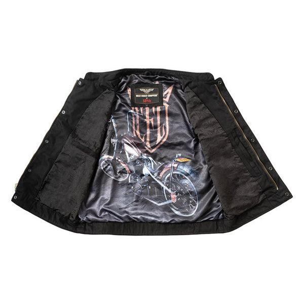 WEST COAST CHOPPERS-13 1/2 DOMINATOR BLACK CANVAS RIDING VEST
