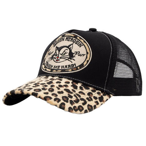 Queen Kerosin Touch me hard cap leopard wash