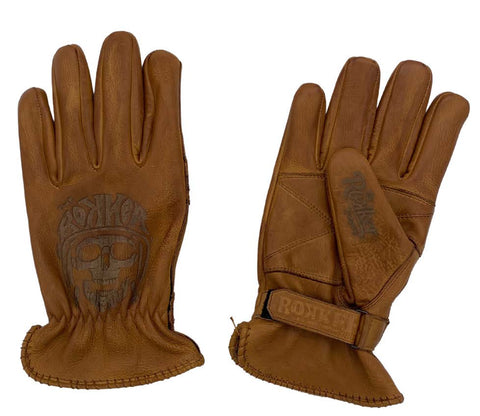 ROKKER GLOVE TATTOO SKULL - BEIGE