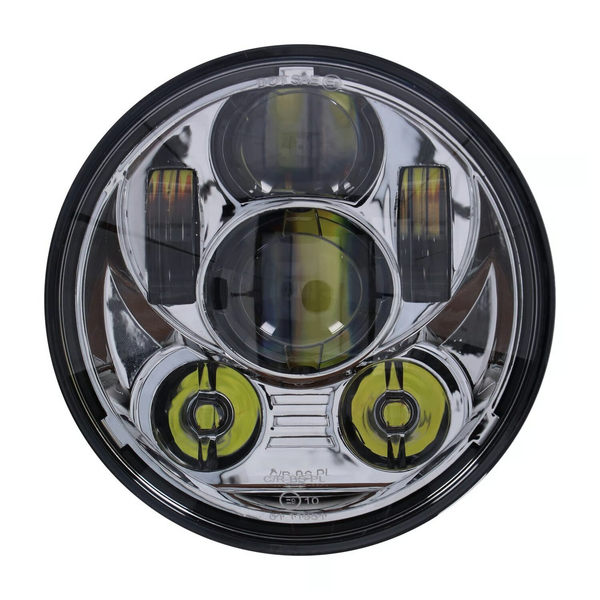 Bright, 5-3/4" LED headlamp unit. Chrome.