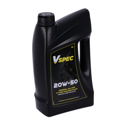 VSPEC, 20W50 MINERAL MOTOR OIL. 4 LITER BOTTLE