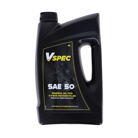 VSPEC, SAE 50 MINERAL MOTOR OIL. 4 LITER BOTTLE
