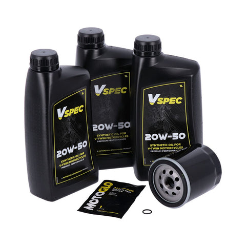 MCS, ENGINE OIL SERVICE KIT. 20W50 SYNTHETIC. 99-17 Softail; 99-17 Dyna.