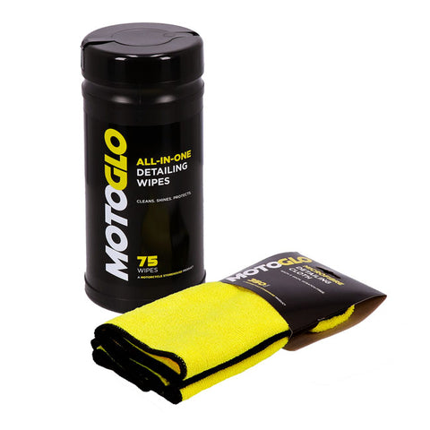 MotoGlo, Detailing Wipes dispenser and Microfiber Cloth