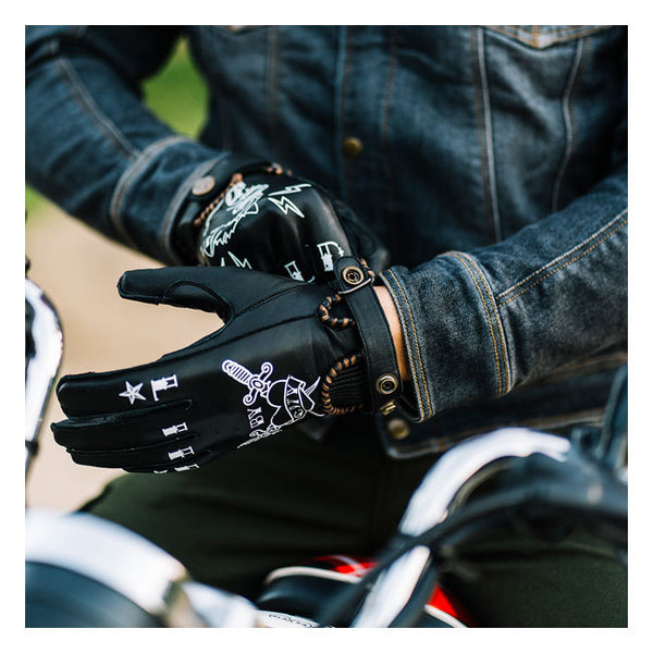 BY CITY SECOND SKIN GLOVES TATTOO BLACK