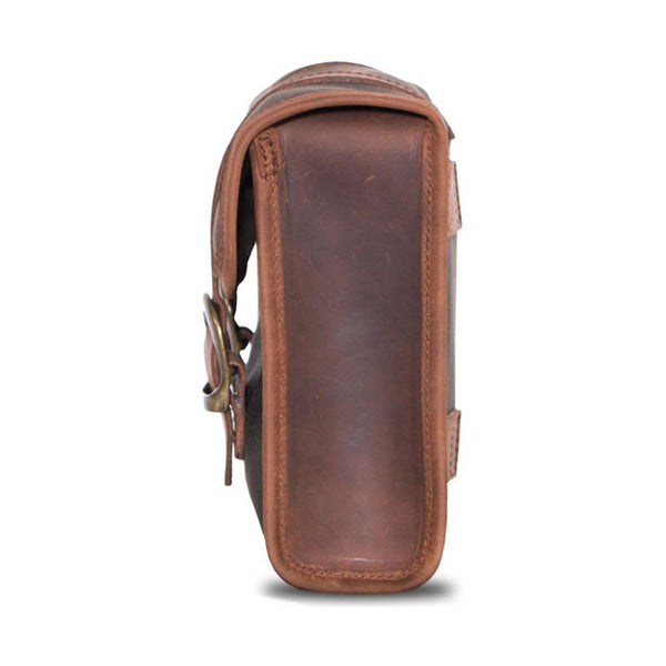 LONGRIDE, 'MINI' WAXED COTTON SADDLEBAG. KHAKI