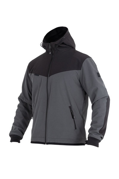 JOHN DOE HETTEJAKKE. XTM Hoodie V3 Softshell Rip Stop Grey/Black.
